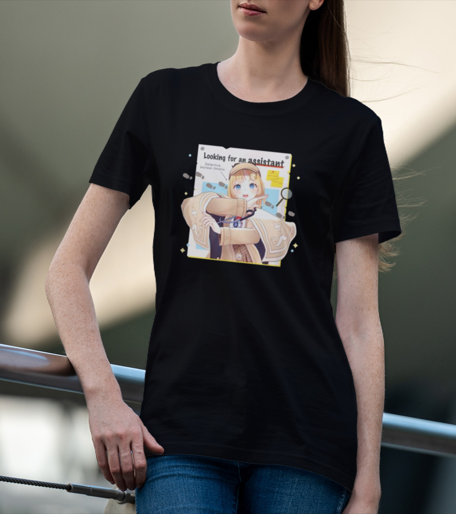 Detective Watson Amelia Looking For An Assistant Magnifying Glass And Notes T-Shirt