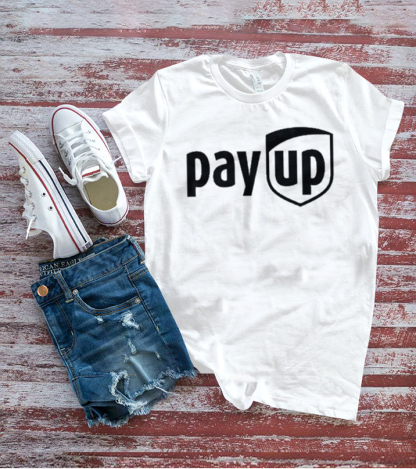 Sean M. O’Brien Pay Up Shield Inspired Text Motif T-Shirt