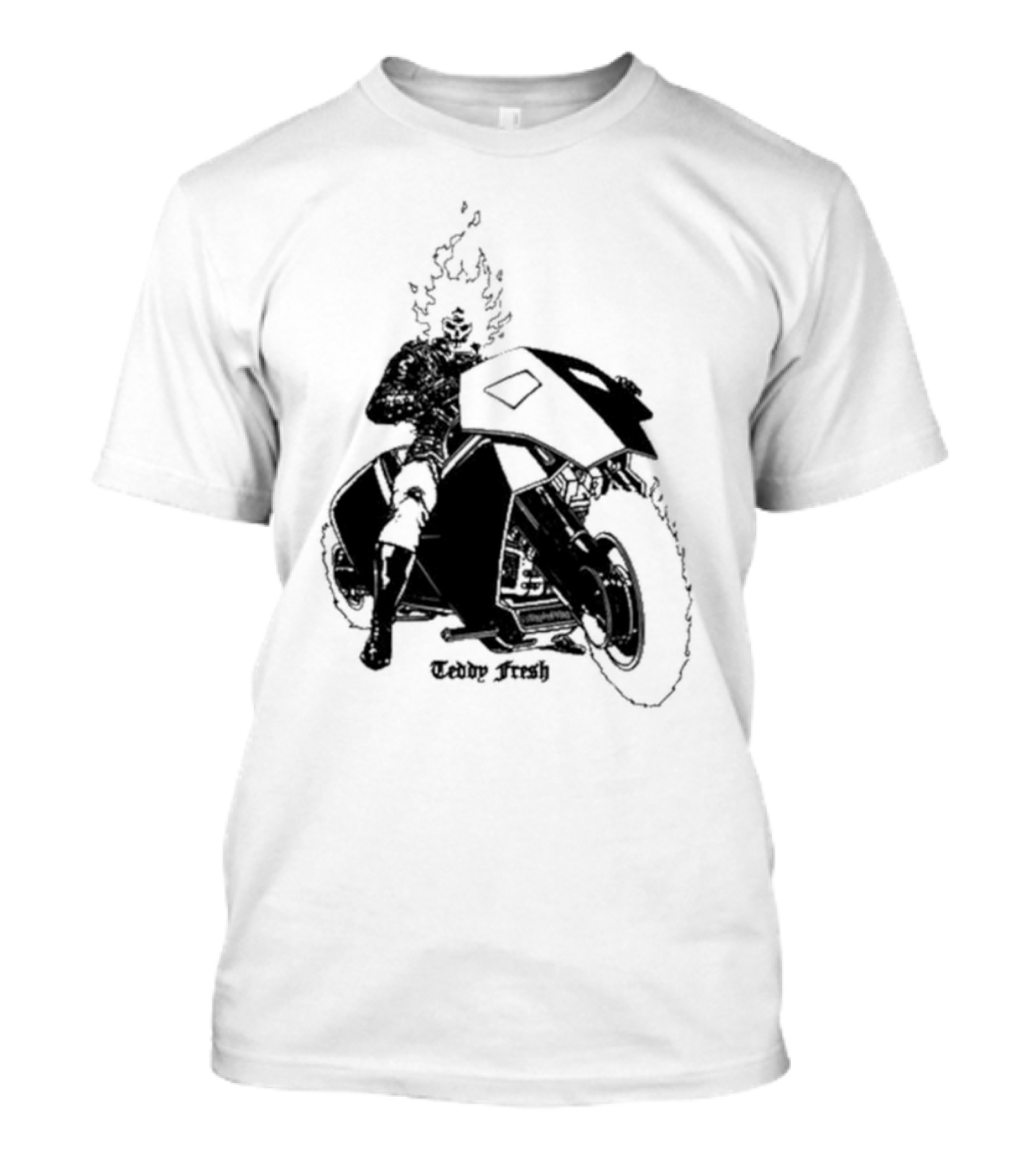 Ghost Rider Teddy Fresh Flaming Biker T-Shirt