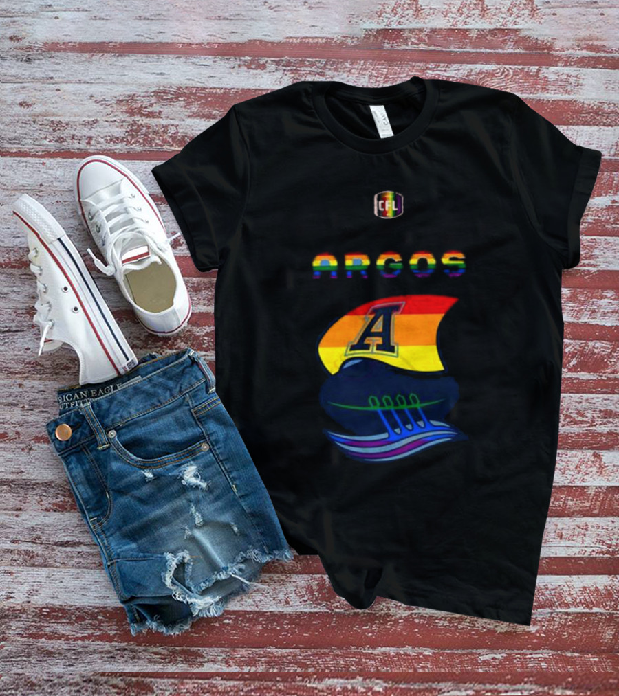 CFL Argos Rainbow Sailboat T-Shirt