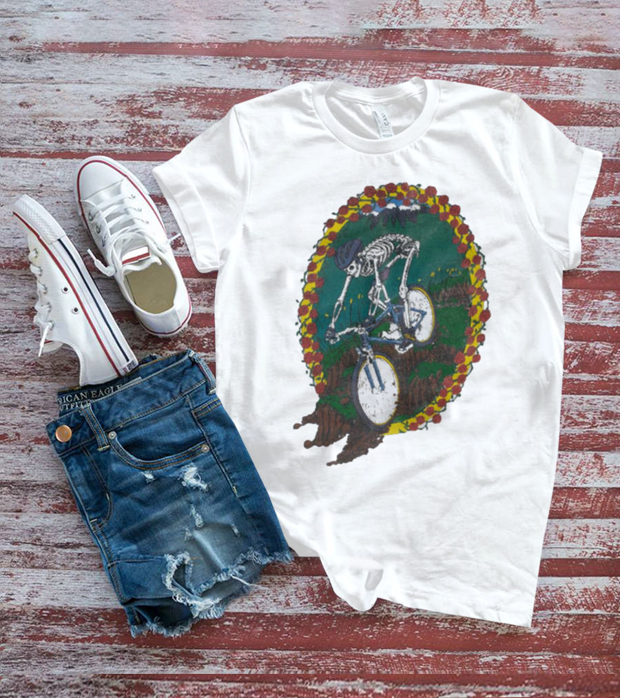 Shred Head Activewear Skeleton Biking Cropped T-Shirt