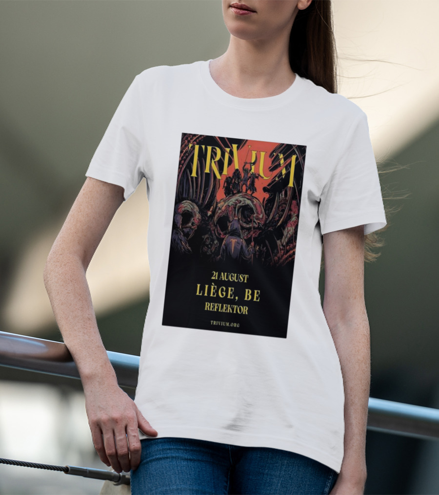 Trivium 21 August Liège BE Reflektor Concert Event T-Shirt