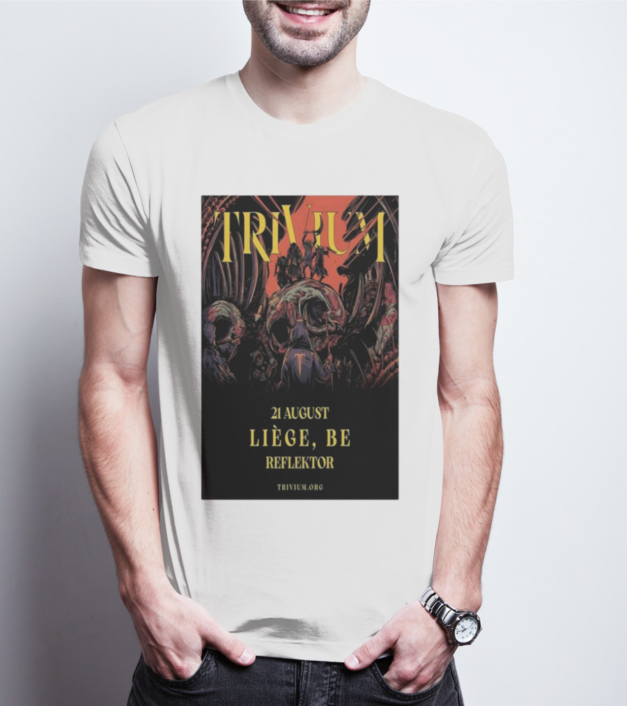 Trivium 21 August Liège BE Reflektor Concert Event T-Shirt
