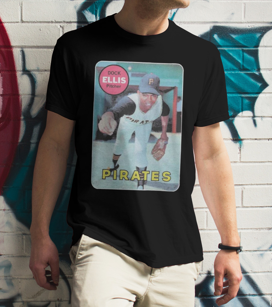 Dock Ellis Pitcher 1969 Topps Rookie Pirates T-Shirt