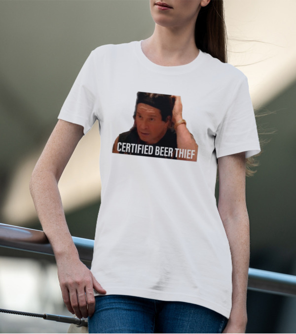 CERTIFIED BEER THIEF Iconic Celebrity Image T-Shirt