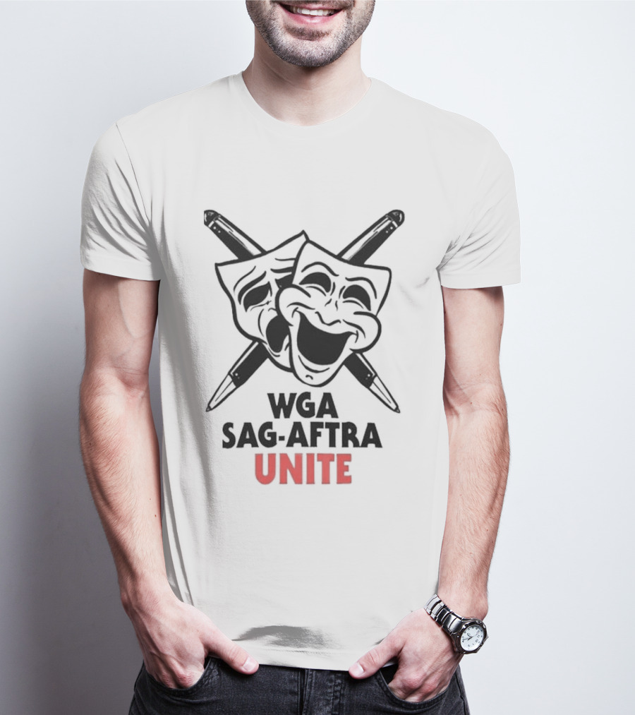 WGA Sag-Aftra Unite Masks And Pens T-Shirt