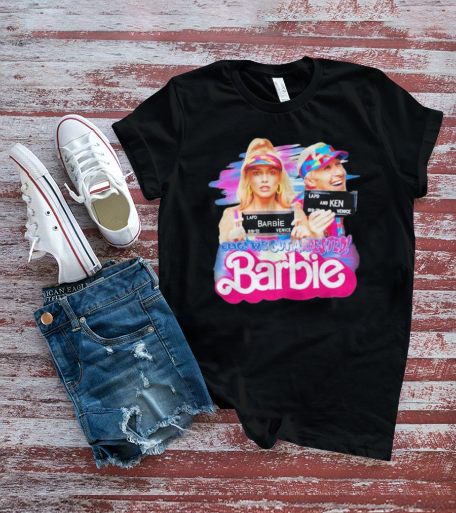 Barbenheimer Barbie And Ken OMG We Got Arrested Venice Mugshot T-Shirt