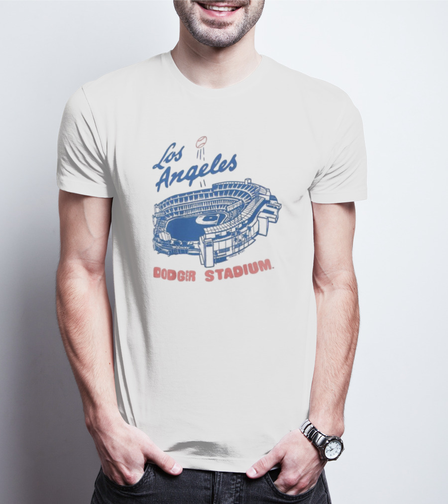 Los Angeles Dodger Stadium Homage Tri-Blend Gray T-Shirt