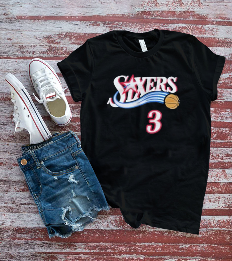 Mitchell Ness Allen Iverson Philadelphia 76ers Basketball 3 T-Shirt