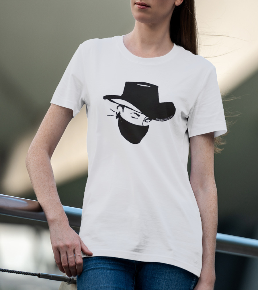 Sheisgracielou Cowboy Hat Mask Design Two Sided T-Shirt