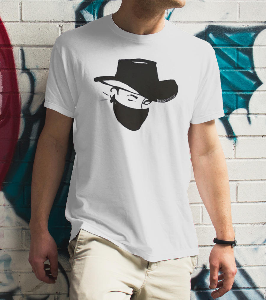 Sheisgracielou Cowboy Hat Mask Design Two Sided T-Shirt