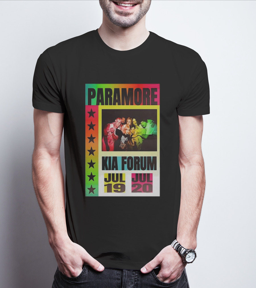 Paramore Kia Forum July 19 20 Starburst Neon Group T-Shirt