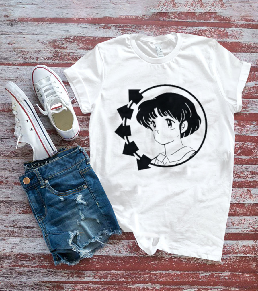 Blink-182 Smiley Akane Tendo Anime Girl Icon In Circle With Arrows T-Shirt