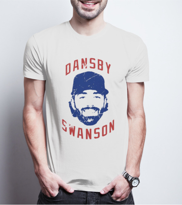 Dansby Swanson Chicago Baseball Portrait Fan T-Shirt