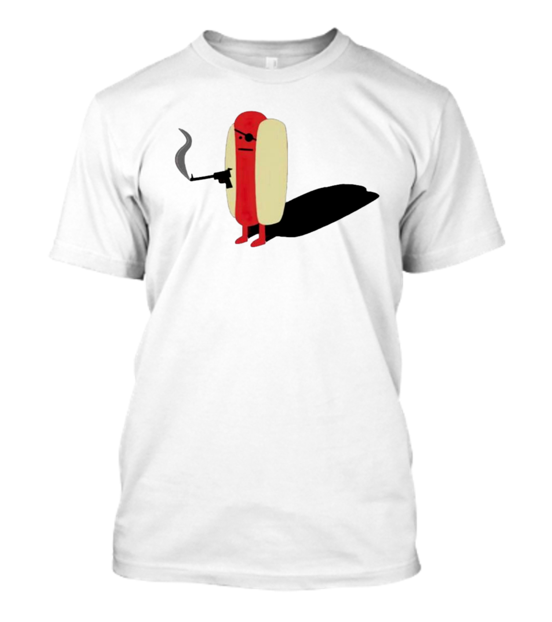 Diabolical Hot Dog With Gun And Eye Patch T-Shirt