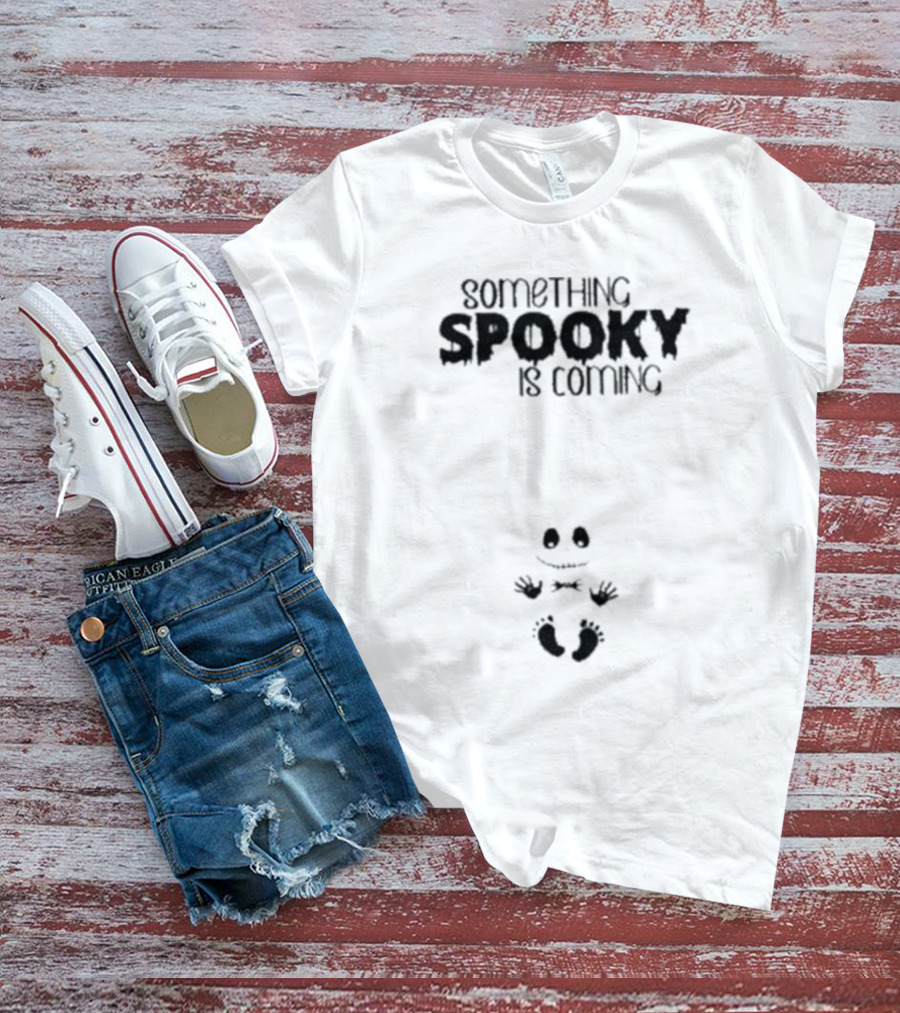 Something Spooky Is Coming Jack Skellington Nightmare Christmas Pregnancy Reveal T-Shirt