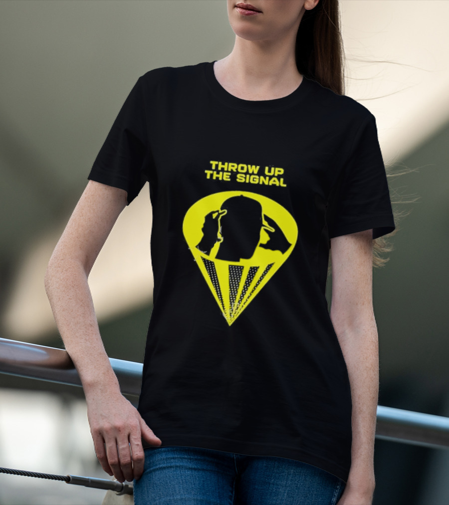 Throw Up The Signal Yellow Silhouette Icon By Noah Berger T-Shirt
