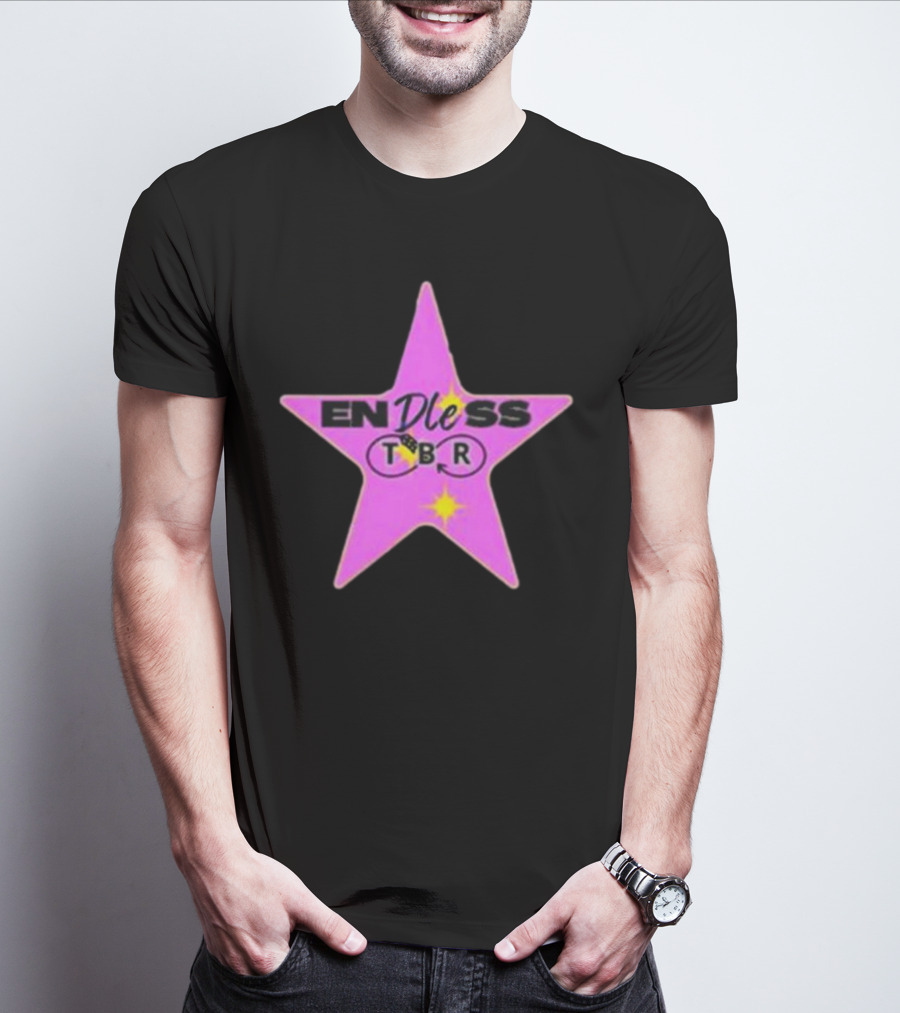 Endless TBR Star Pink Emblem With Books And Dice T-Shirt