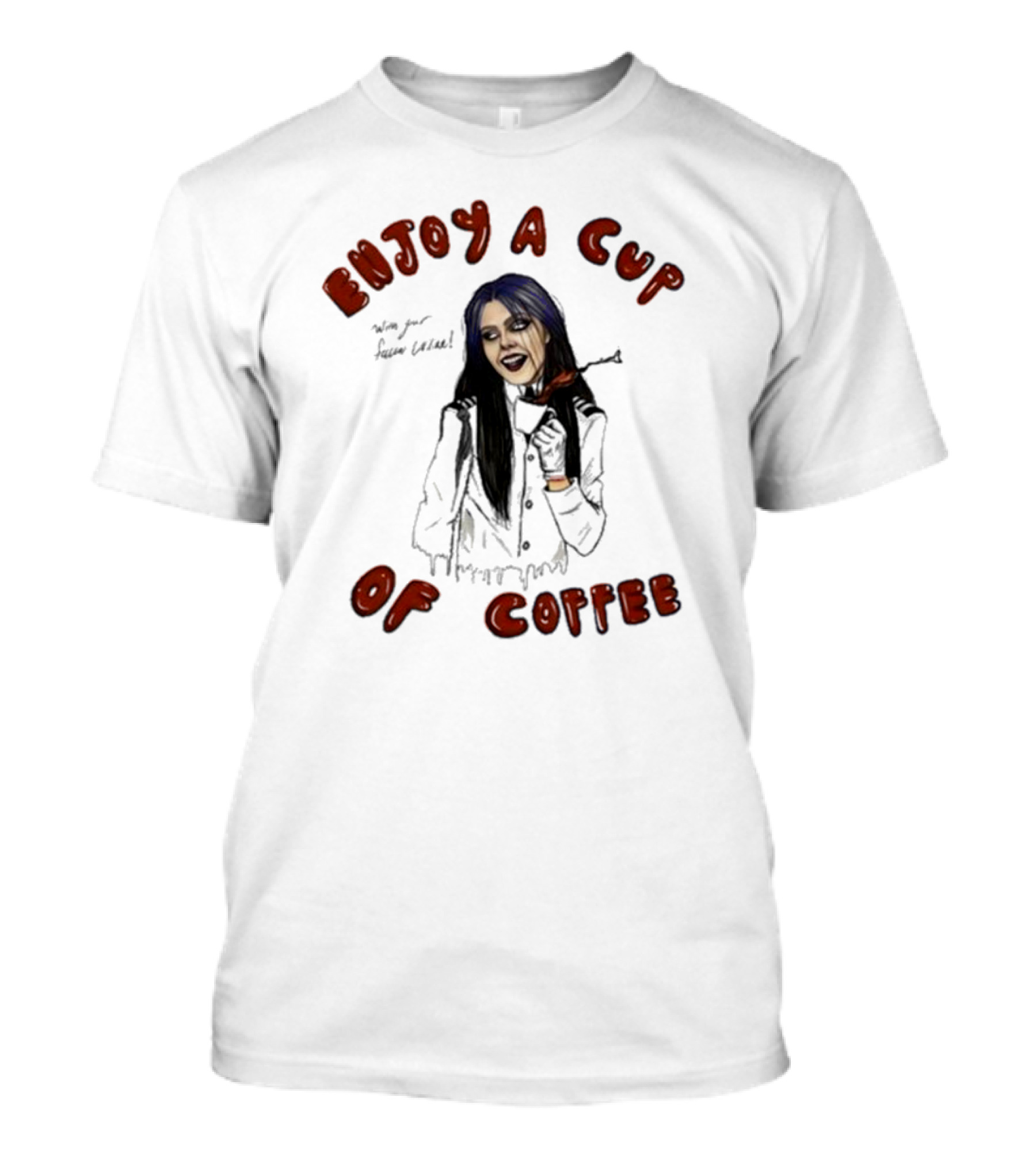 Enjoy A Cup Of Coffee Kim Dracula Halloween T-Shirt