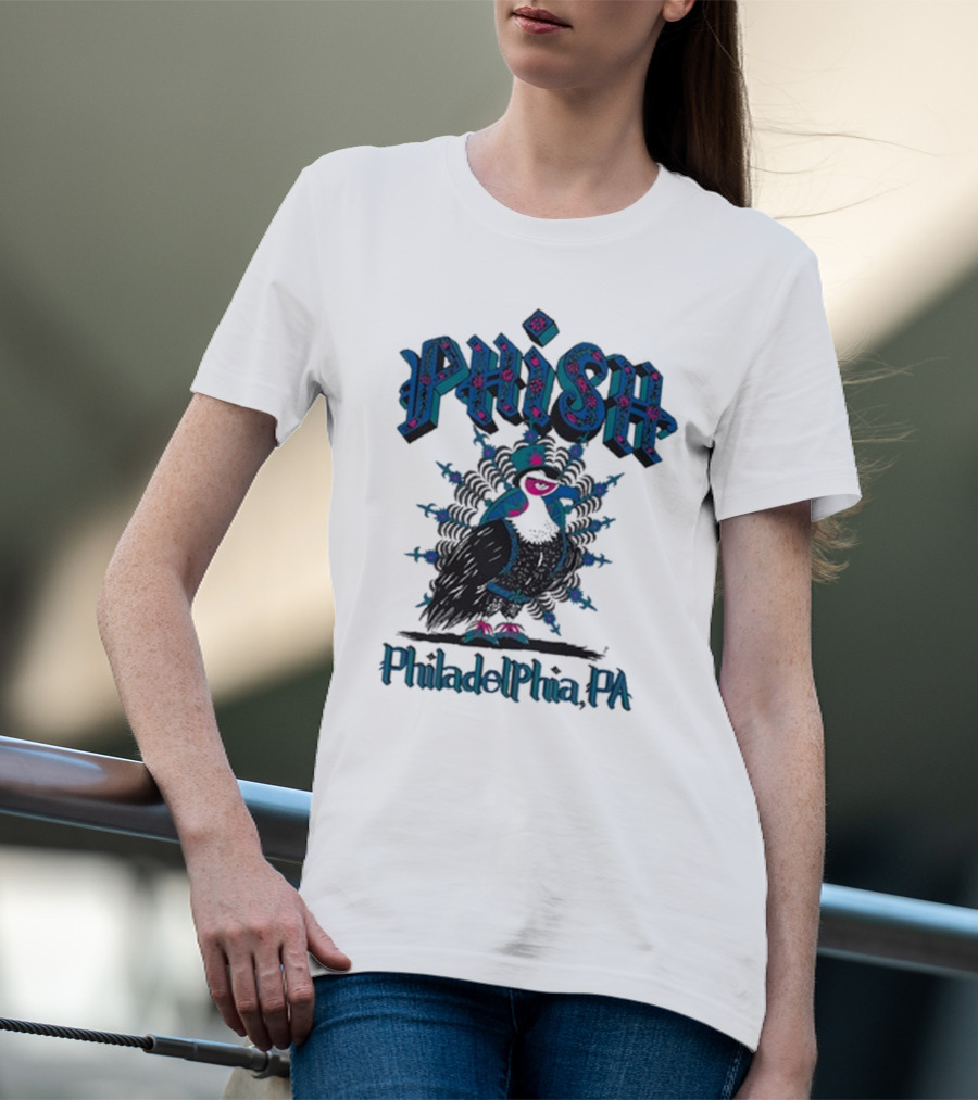 PHISH Philadelphia PA Bird Design The Mann Center Tour T-Shirt