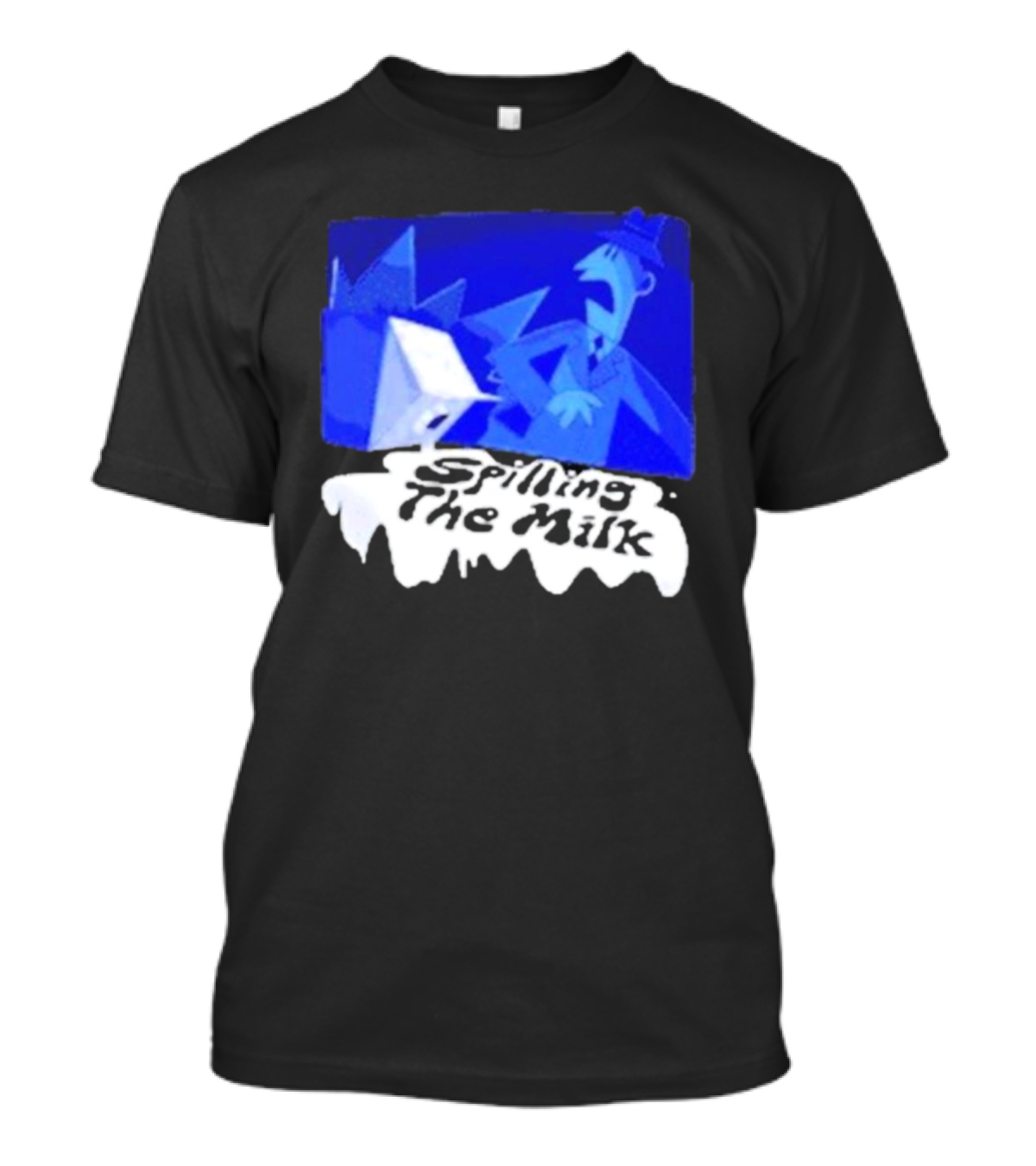 Spilling The Milk Blue Businessman Cartoon T-Shirt