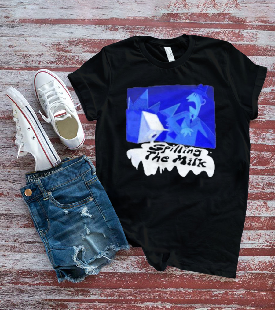 Spilling The Milk Blue Businessman Cartoon T-Shirt