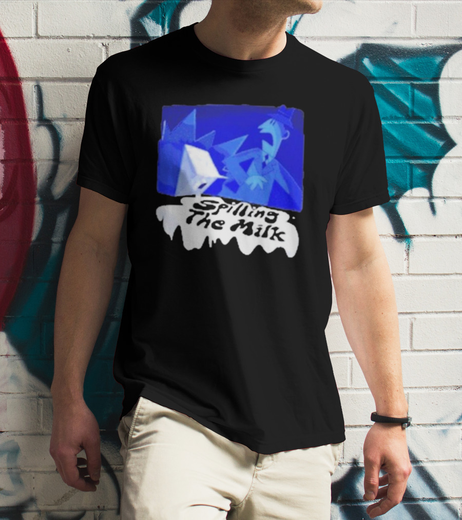 Spilling The Milk Blue Businessman Cartoon T-Shirt