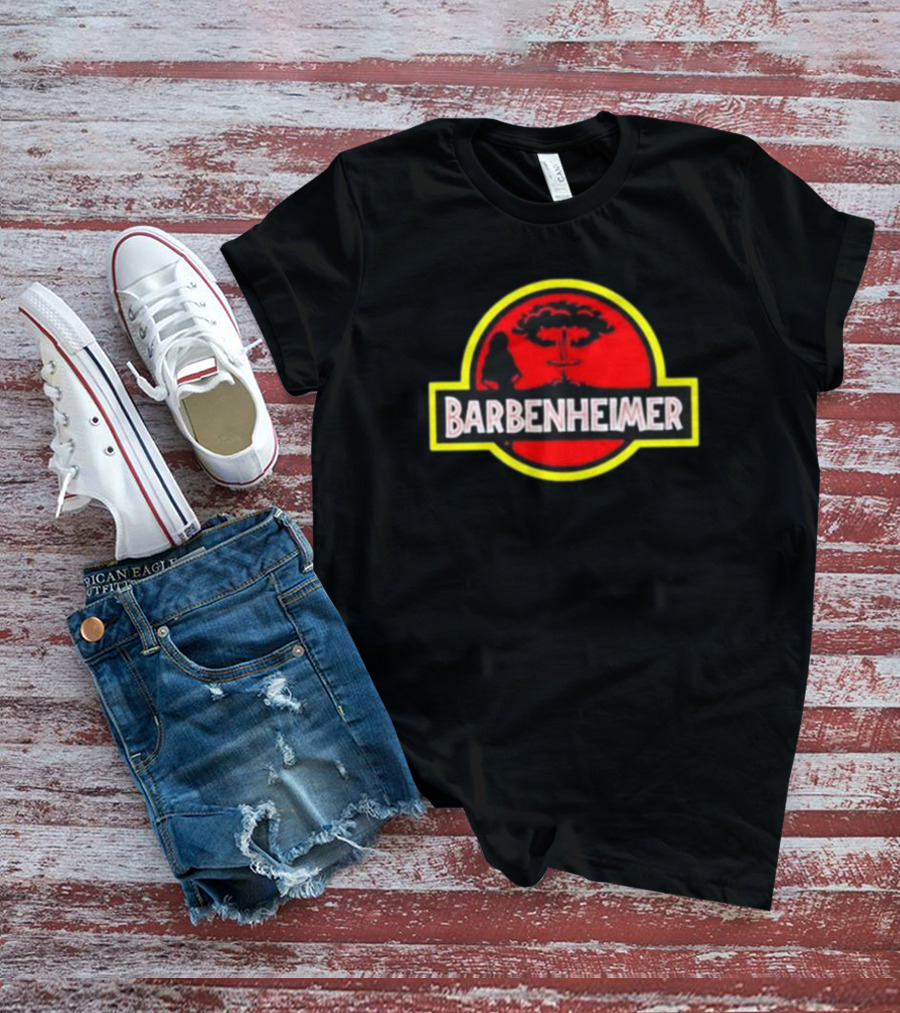 Barbenheimer Dinosaur Explosion Red T-Shirt