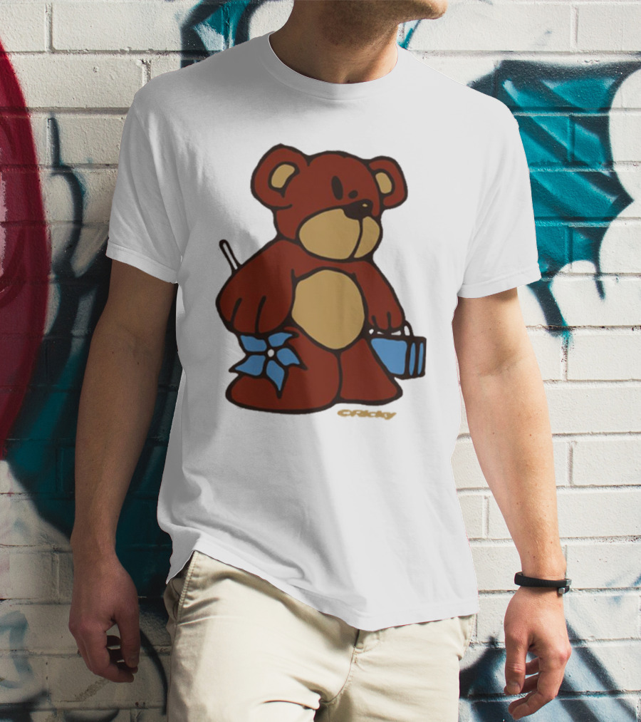 Ricky Montgomery Bear With Blue Flower And Gift Box T-Shirt