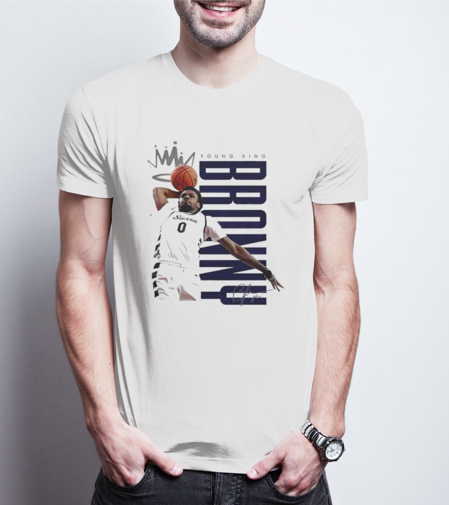 Bronny Young King Basketball Dunk - Crowned Athlete T-Shirt