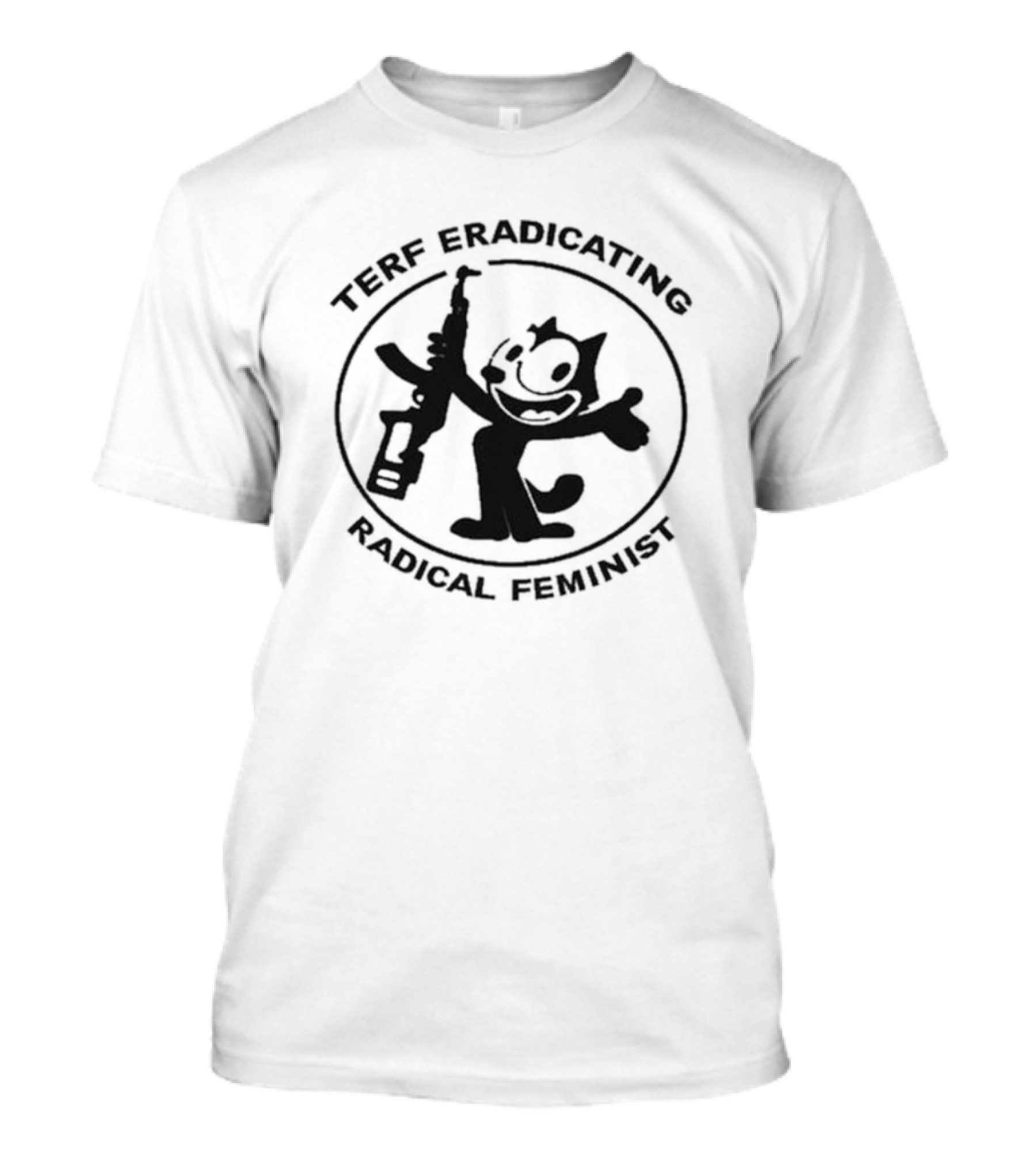 TERF Eradicating Radical Feminist Cat With Gun T-Shirt