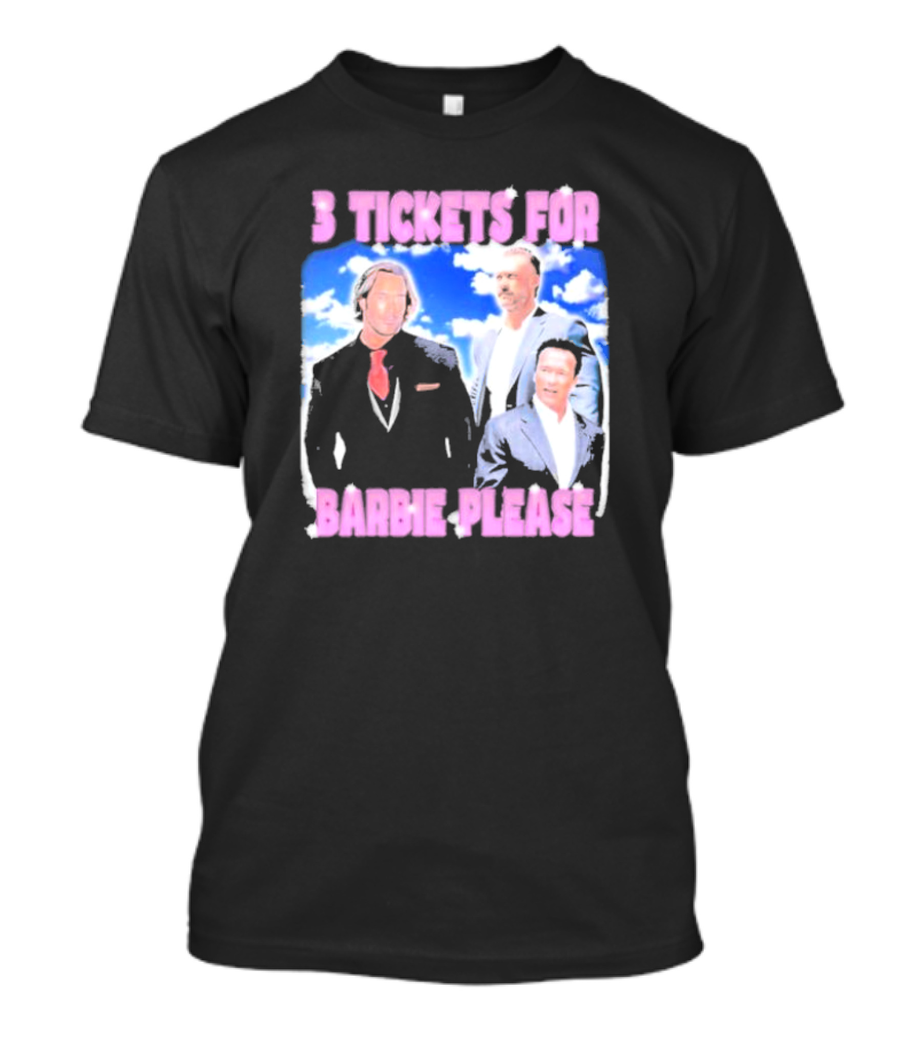 3 Tickets For Barbie Please Black And White Trio T-Shirt