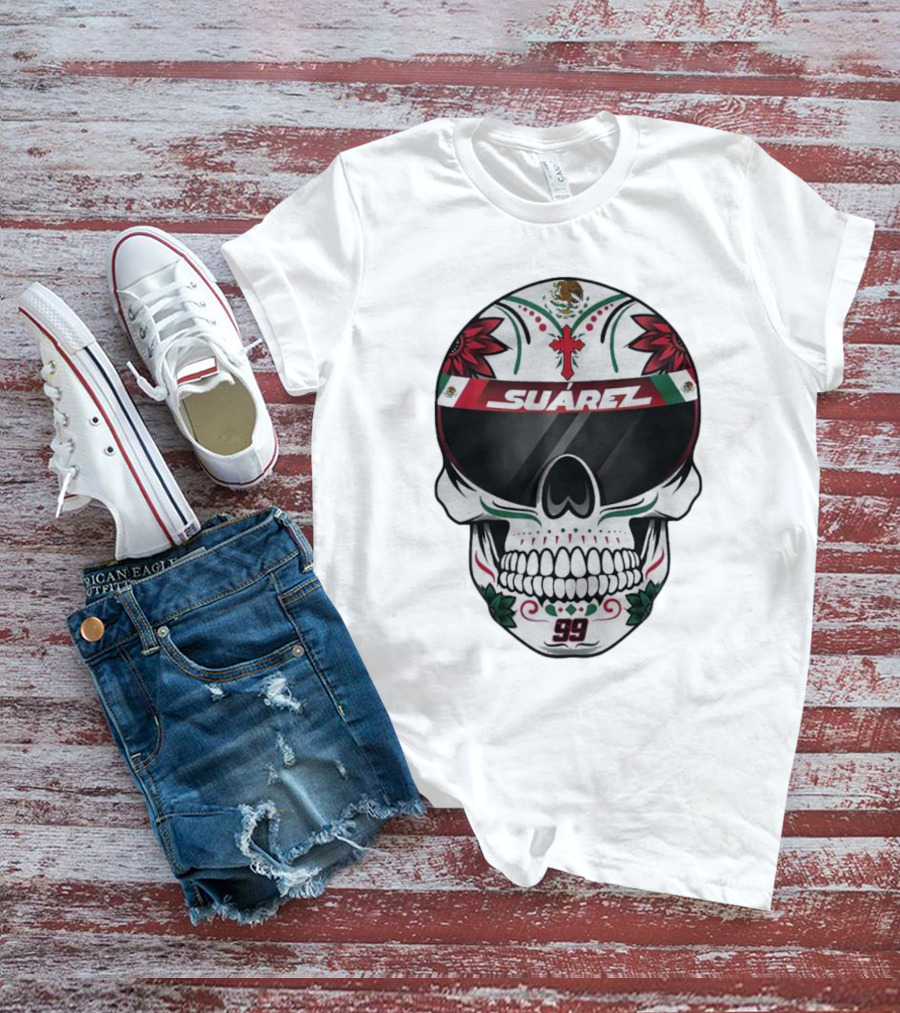 Suarez Racing Helmet Visor Skull With Number 99 T-Shirt