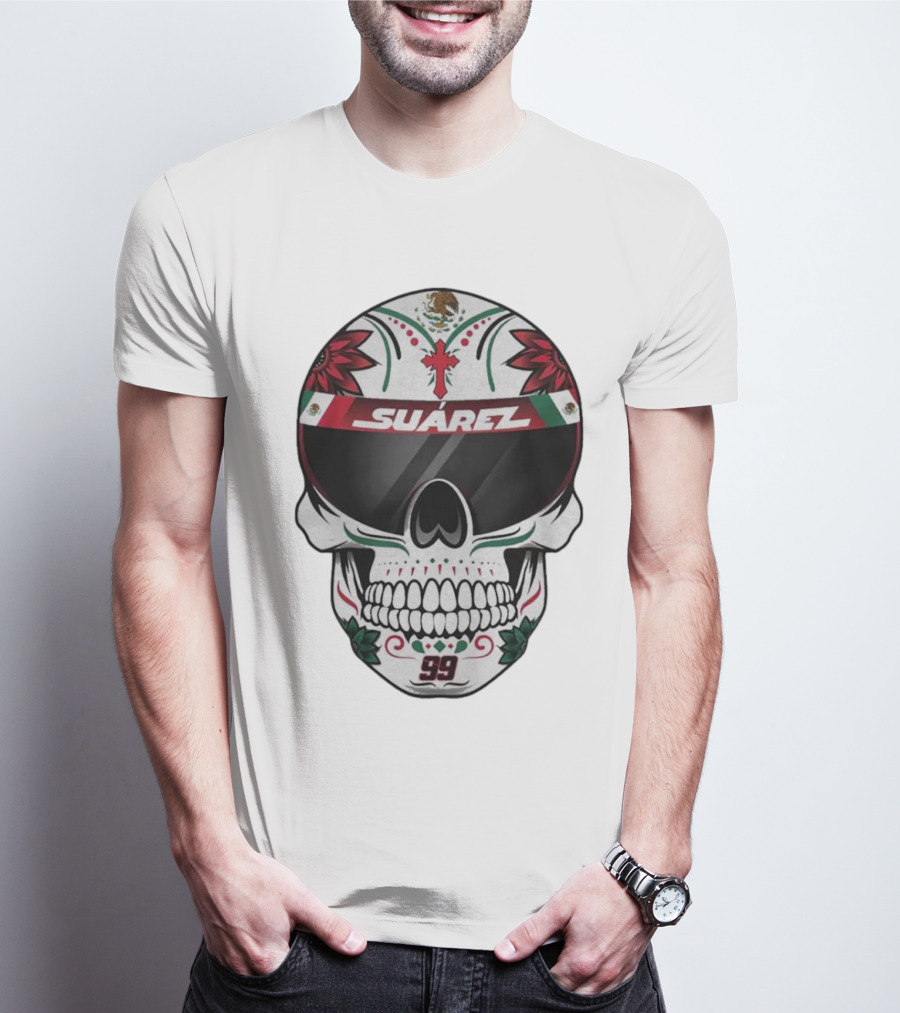 Suarez Racing Helmet Visor Skull With Number 99 T-Shirt