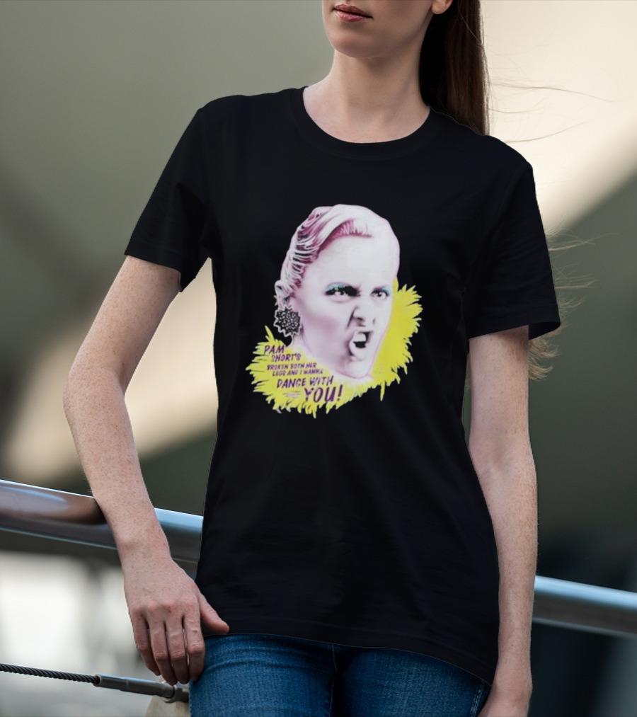 Pam Short’s Broken Both Her Legs And I Wanna Dance With You Nordacious Yellow Burst Expression T-Shirt