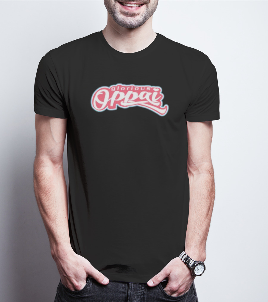 Reiinapop Glorious Oppai Heart Typography T-Shirt