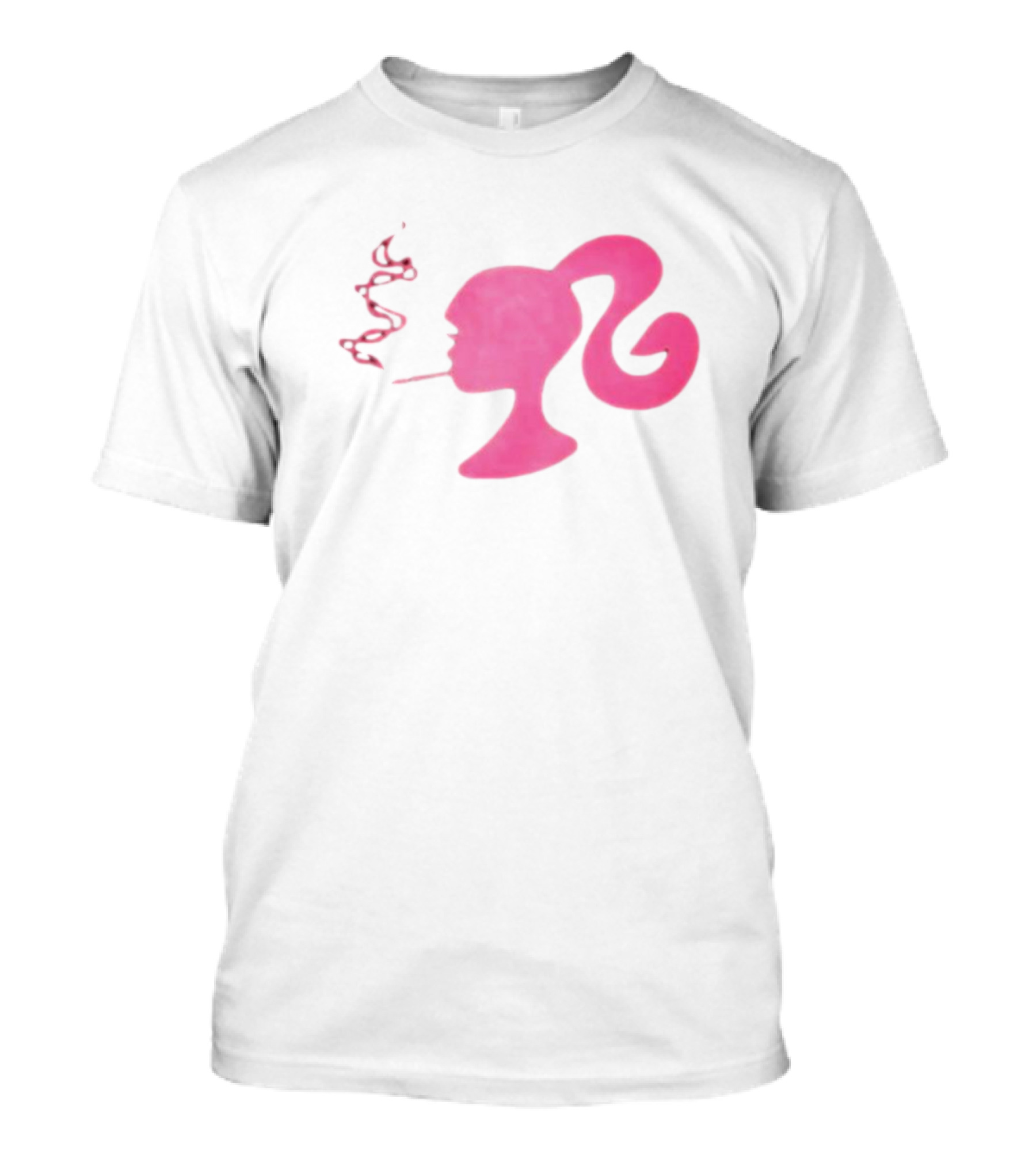 Smoking Pink Silhouette Barbie T-Shirt