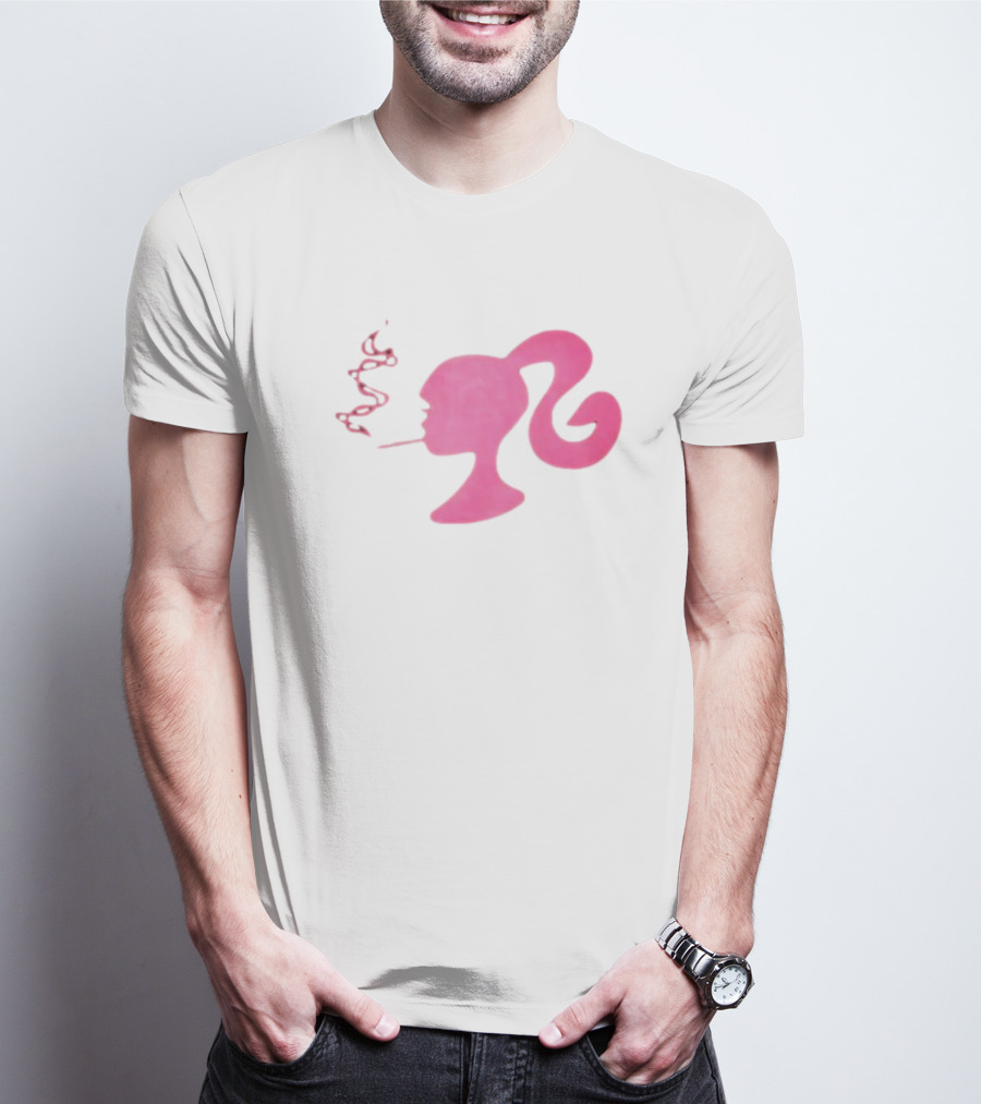 Smoking Pink Silhouette Barbie T-Shirt