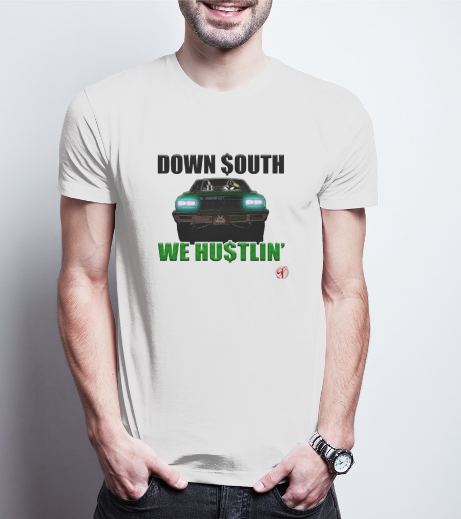DOWN $OUTH WE HU$TLIN' Riding Classic Car T-Shirt