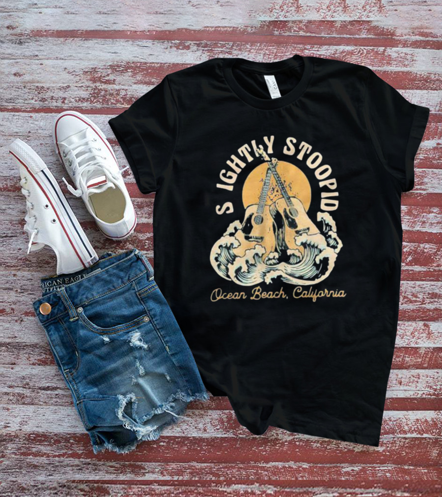 Slightly Stoopid Ocean Beach California Acoustic Wave Guitars T-Shirt