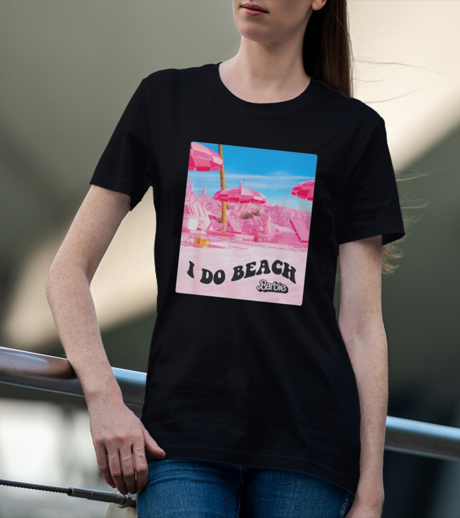 Barbie I Do Beach Movie Pink Umbrella Paradise Scene T-Shirt