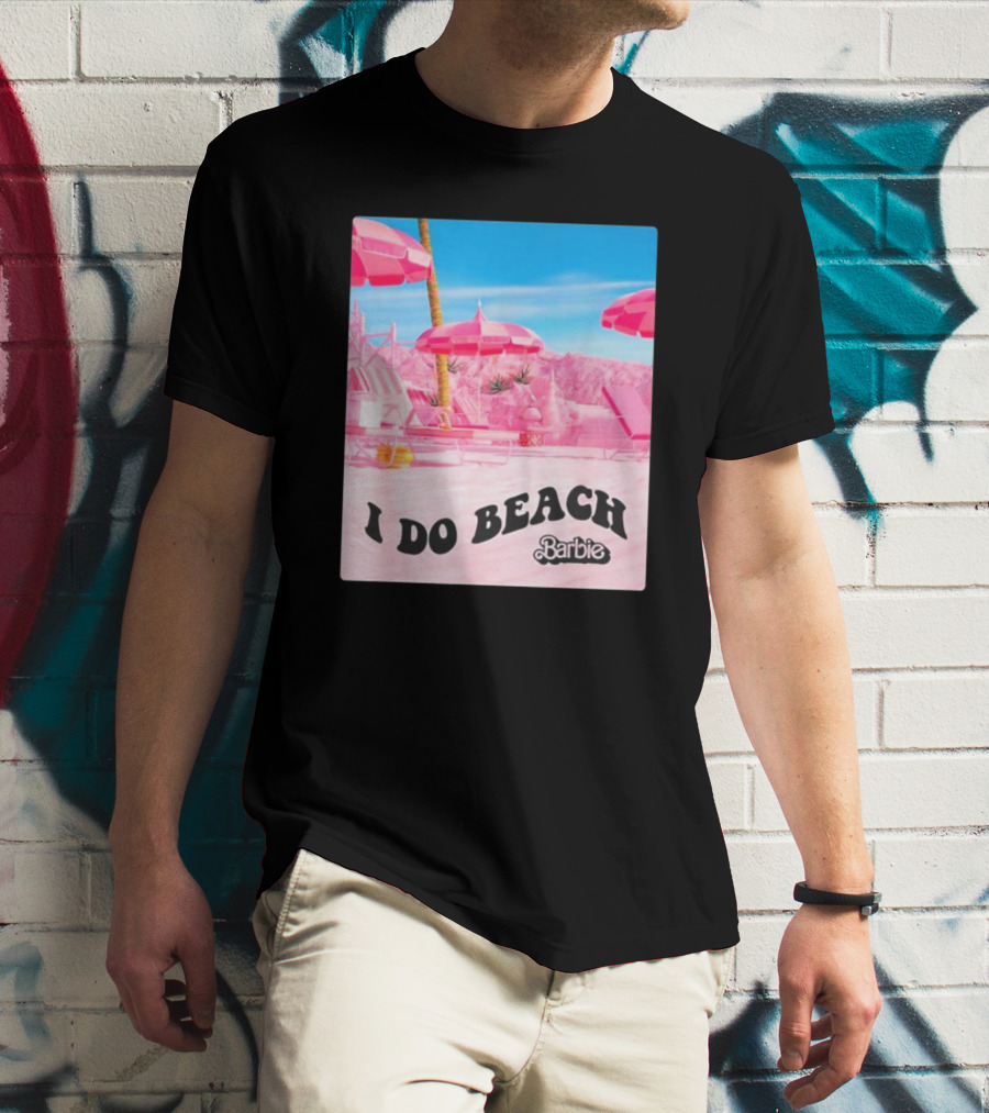 Barbie I Do Beach Movie Pink Umbrella Paradise Scene T-Shirt