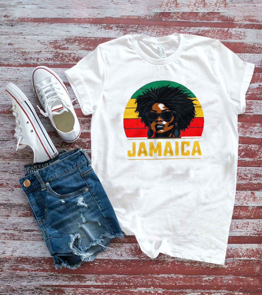 Jamaican Patriotic Women Jamaica Vintage T-Shirt