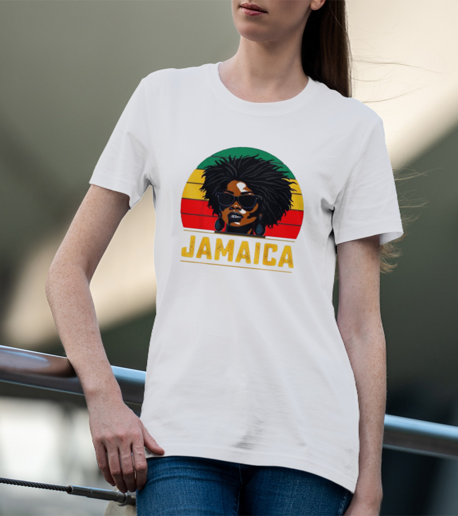 Jamaican Patriotic Women Jamaica Vintage T-Shirt