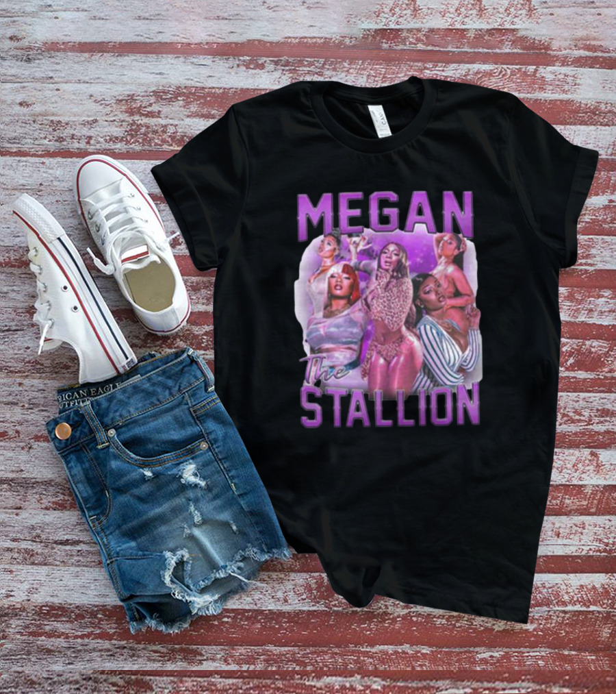 Megan Thee Stallion Bold Iconic Portrait Collage T-Shirt