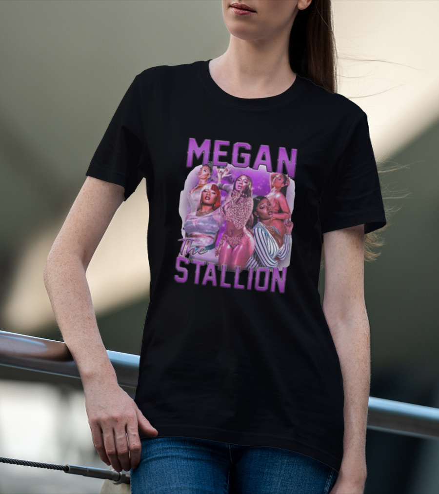 Megan Thee Stallion Bold Iconic Portrait Collage T-Shirt