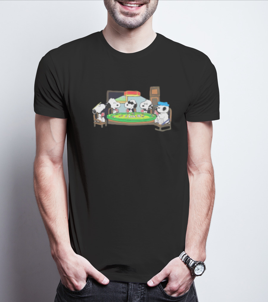 Scott Cawthon Peanuts Snoopy Playing Poker Scene T-Shirt