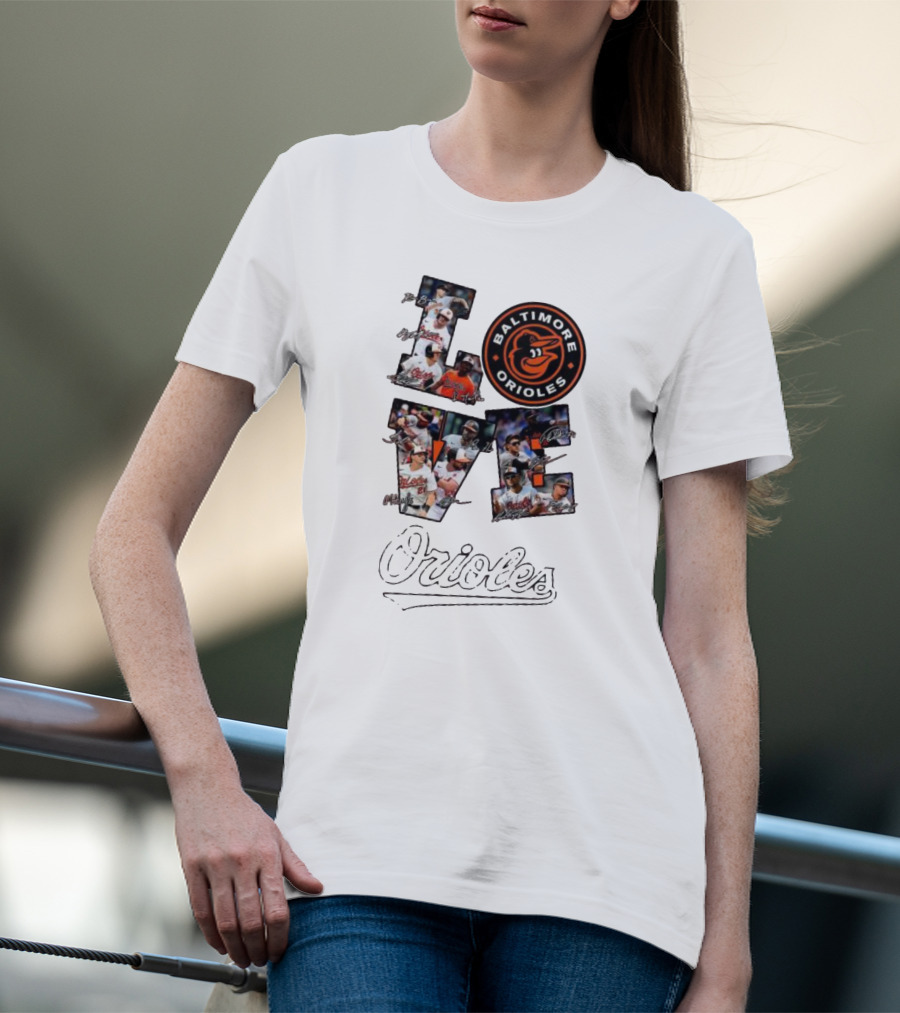 Baltimore Orioles Love Team Personalized Orange Players T-Shirt