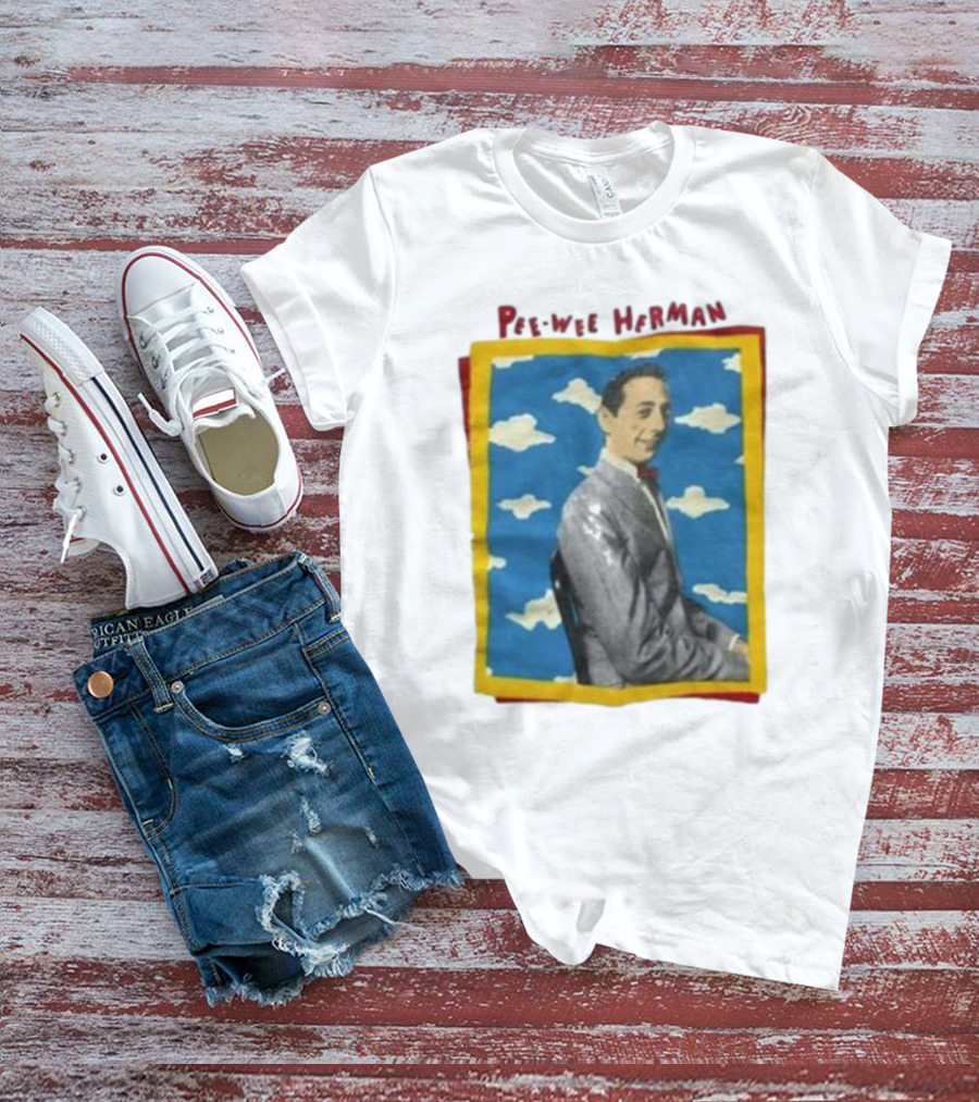 Pee Wee Herman Colorful Cloud Background T-Shirt