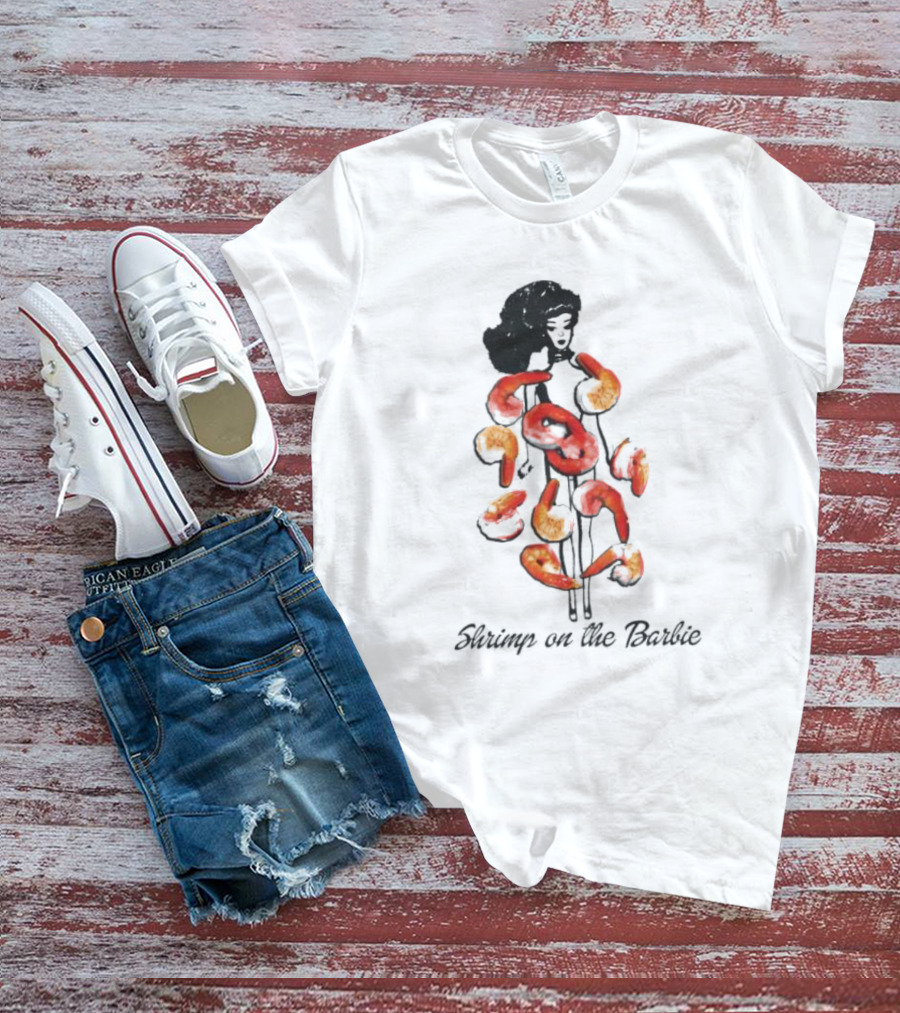 Barbie Silhouette Fashioned In Shrimp On The Barbie T-Shirt